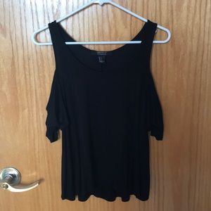 Black open shoulder top